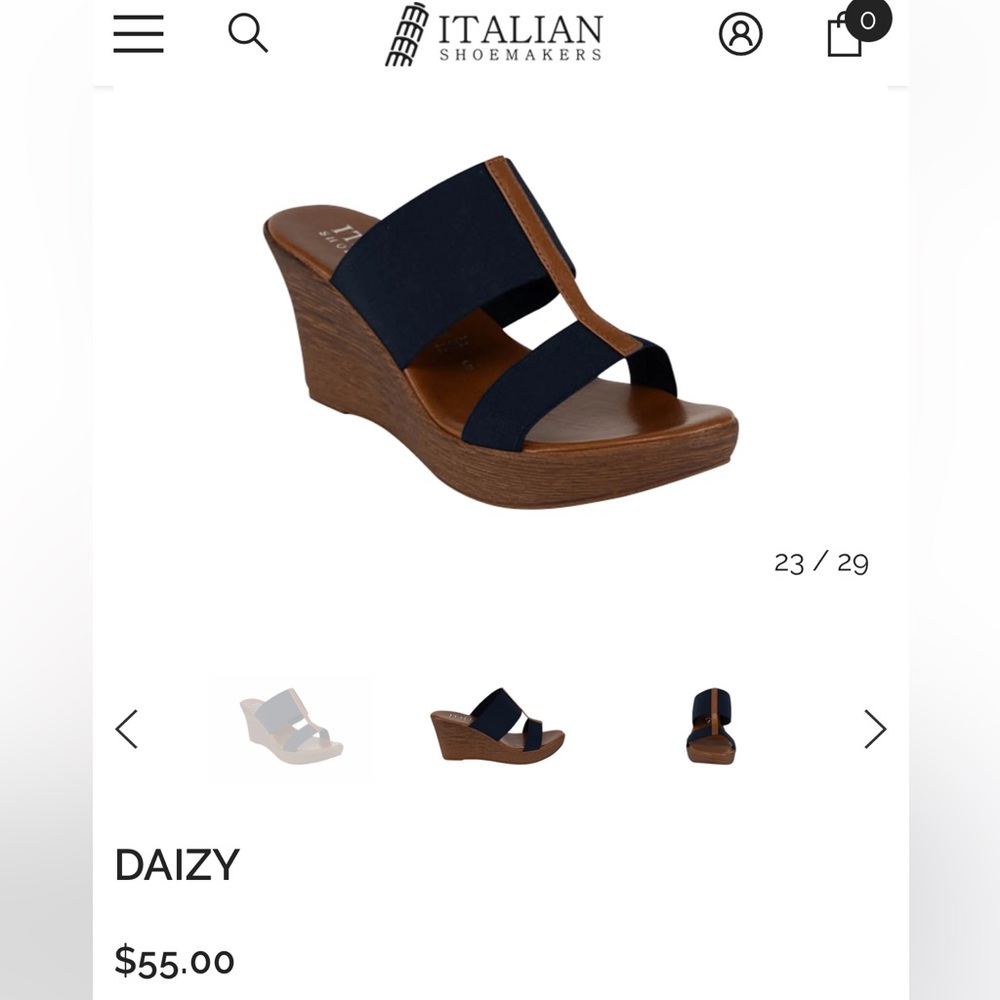NWOT Italian Shoemakers Daizy Wedges